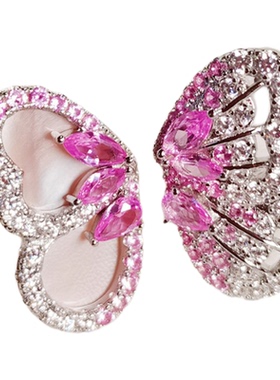 蔷薇之恋小众S925银镀金红刚玉