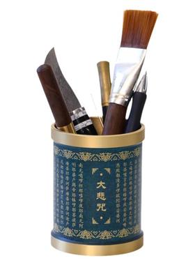 功德坊黄铜笔筒香道瓶中式书房