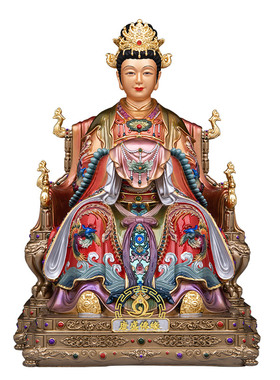 黄铜彩绘三霄娘娘像中式家居摆件