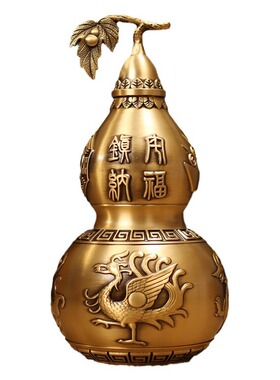 精品纯黄铜四大神兽葫芦平安摆件
