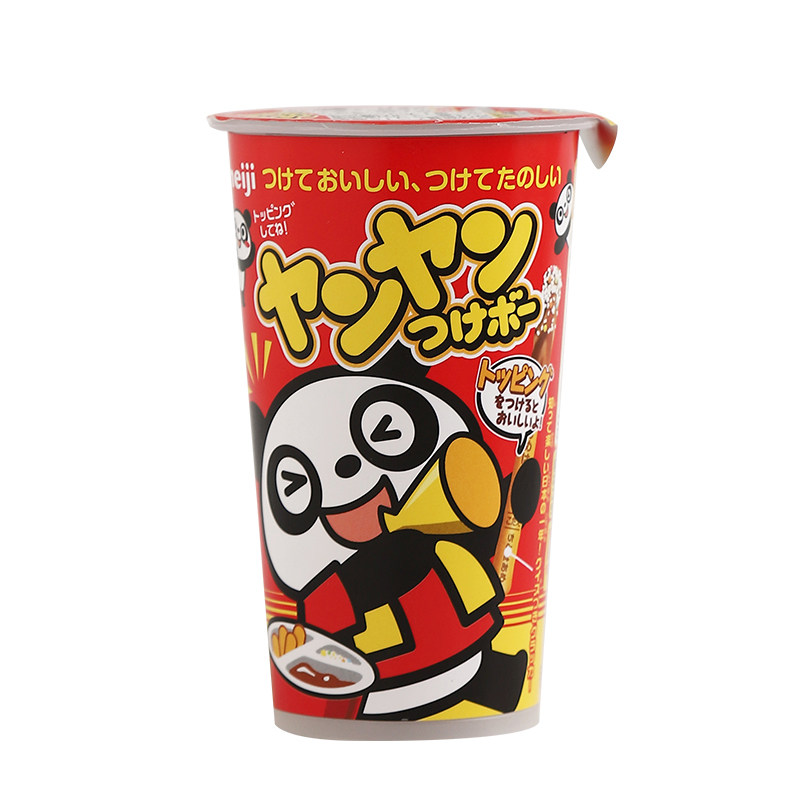 日本明治meiji熊猫杯酱巧克力草莓手指饼干进口零食六一儿童礼物