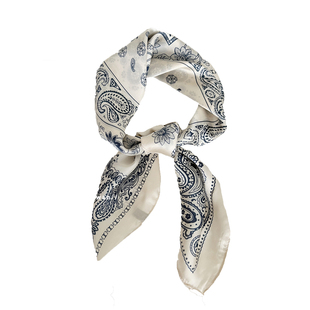 郑佰万 复古时髦腰果花丝巾女春秋仿真丝方巾百搭多用系腰围巾潮