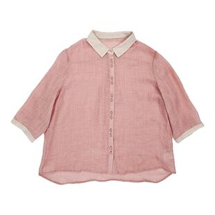 无色无味2025上新女装苎麻上衣森系油画感七分袖舒适文艺气质衬衫