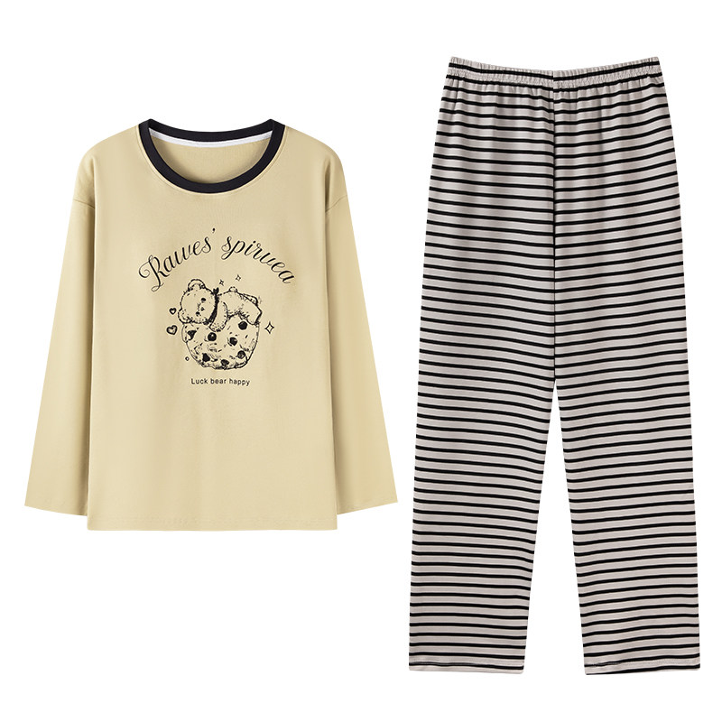 纯棉休闲女睡衣可外穿家居服套装