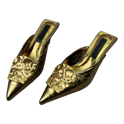 真皮性感包头拖鞋细跟尖头凉拖女