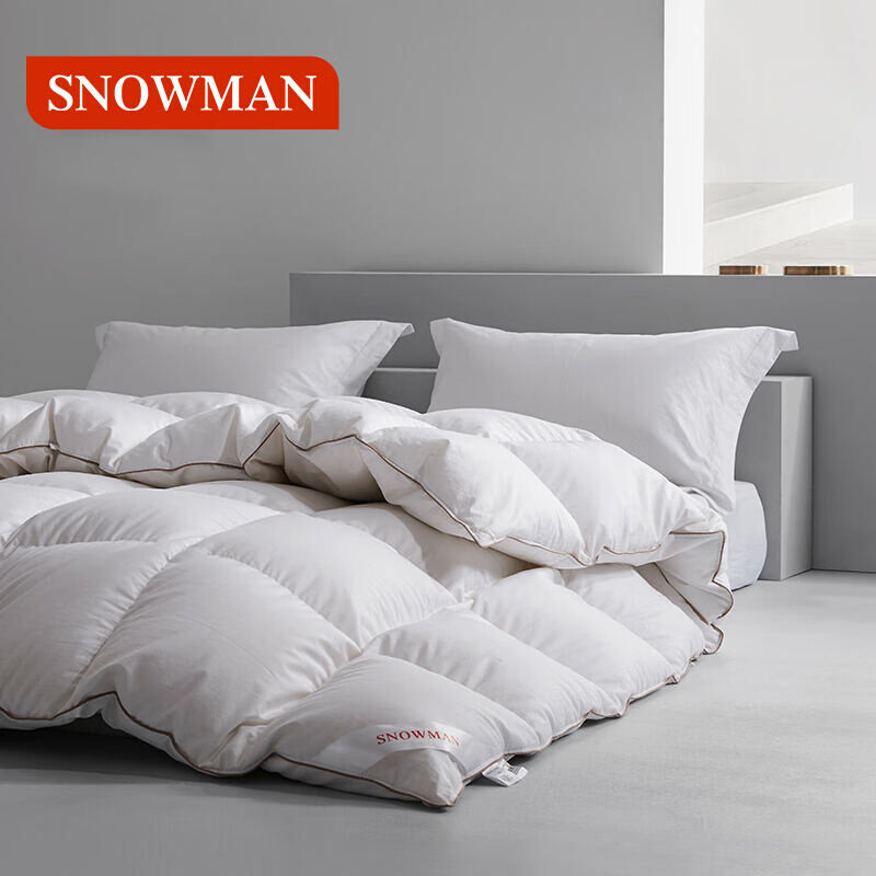 斯诺曼抗菌防绒羽毛被加厚保暖冬被被子白色200*230cm充2.5kg约7.