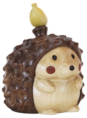 可爱榴莲小刺猬木质桌面摆件