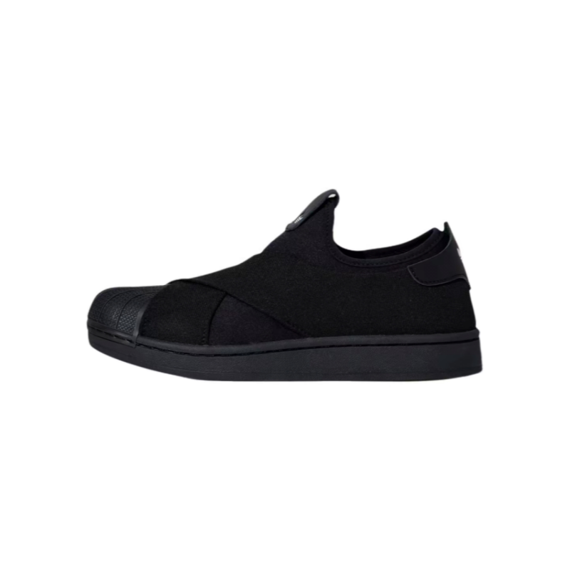 Adidas三叶草黑白一脚蹬贝壳板鞋