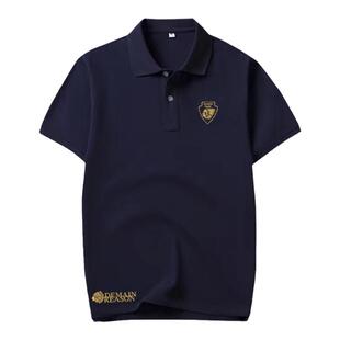 法国公鸡2023新款Polo衫男纯棉短袖t恤宽松休闲商务夏季半袖翻领