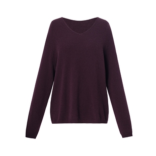 首降|歌莉娅100%羊绒衫女秋冬2025新款V领套头衫上衣慵懒毛衣
