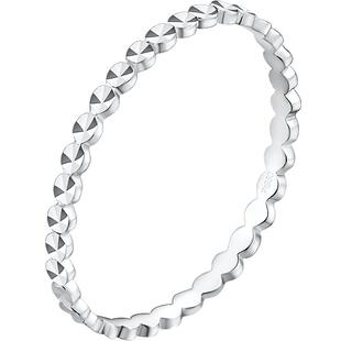 赛菲尔pt950铂金戒指白金简约素戒满天星女戒时尚百搭尾戒送女友