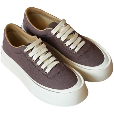 2025新款潮流百搭厚底黑色帆布鞋