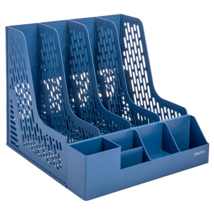 得力书立收纳盒立式书架桌面 学生办公文件盒deli大全整理袋桌上文件框塑料office depot百事达金属杂志盒