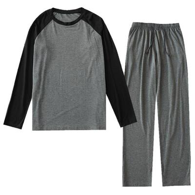 莫代尔春秋男士套装加肥宽松睡衣