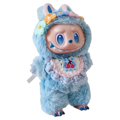 Labubu娃衣一二三代拉布布衣服着替17cm棉花娃娃哭娃围兜口水巾