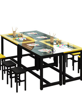 玻璃幼儿园学生辅导手工绘画桌