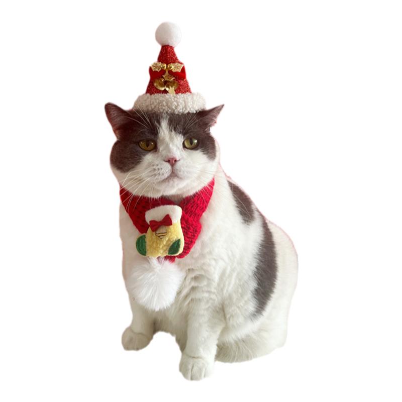猫咪围脖装饰品小狗狗圣诞围巾泰迪比熊布偶猫猫新年装扮宠物围兜