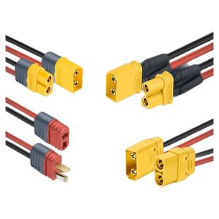 XT60PW 30U 90 T型公头母头接测试连接器镀金香蕉插头航模电调带