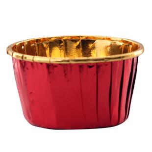 烘焙包装马芬杯金银杯纸杯防油防水淋膜纸铝箔纸红色卷口杯耐高温