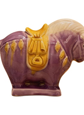 陶瓷小胖马过年旅游纪念品礼盒装