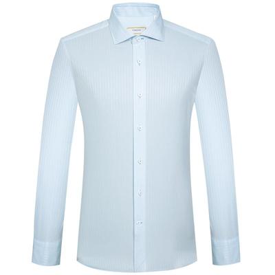 东博利尼温莎领长袖清新浅蓝衬衫