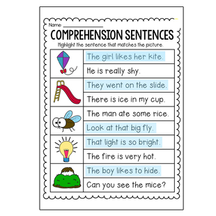 儿童英语阅读看图选句子趣味启蒙练习题纸涂色语句训练小学作业纸