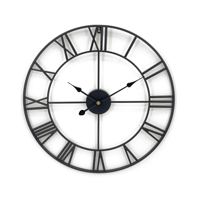 欧式客厅简约挂表罗马铁艺静音时钟创意装饰大挂钟复古wall clock