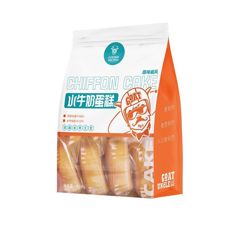 山羊叔叔水牛奶原味戚风蛋糕学生营养早餐代餐面包充饥饱腹小零食