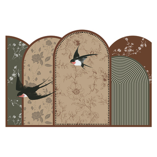 丝圈入户门地垫中古风复古进门门口地毯可裁剪防滑耐磨玄关蹭土垫