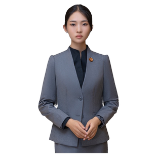 酒店服务员工作服西服女套装前台接待秋冬装中式餐厅火锅饭店工装