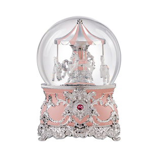 JARLL赞尔水晶球音乐盒旋转木马八音盒女孩生日轻奢高级礼物女友