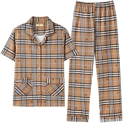 活性印染纯棉睡衣女夏季短袖套装