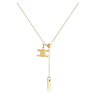 洗澡不用取！镀18K彩金凯旋门轻奢项链女锁骨颈链小众设计感高级