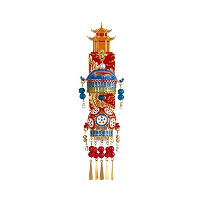 国博宫灯冰箱贴金属宪宗行乐图