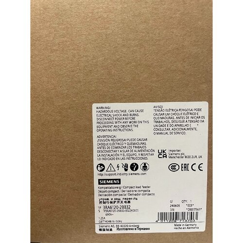 议价3RA61202BB32SIRIUS紧凑型负荷馈线适用