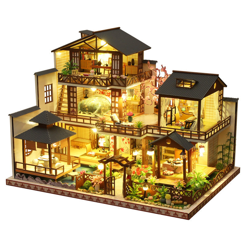 新款古风建筑模型diy小屋木质