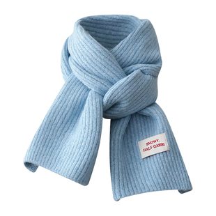 韩版百搭针织围巾情侣款秋冬防寒保暖长款围脖高级感时尚纯色披肩