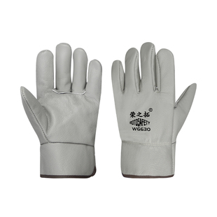 荣之拓头层牛皮加绒电焊手套冬季保暖防寒隔热防烫电焊工焊接手套