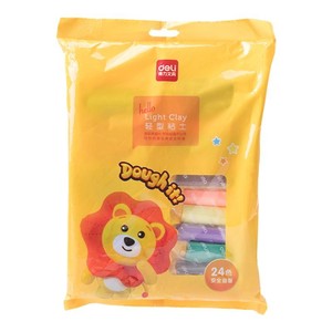 得力橡皮泥安全无毒彩泥儿童无味套装玩具小孩幼儿超轻粘土24色12色不沾手模具黏土超轻粘土食品级的原材料