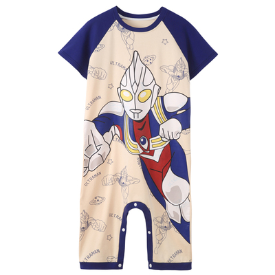 儿童连体睡袋睡衣男孩纯棉奥特曼