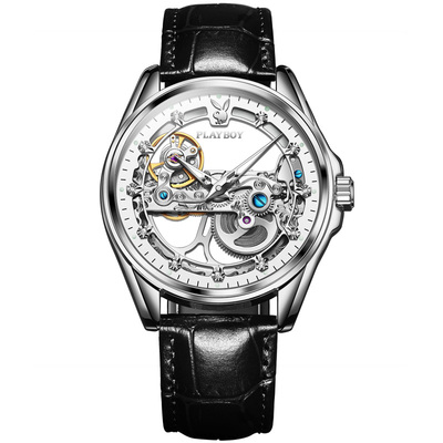 花花公子男士机械表镂空名表