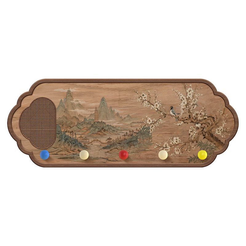 中古风洞洞板衣帽架装饰免打孔