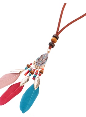 2件套民族风项链耳环组合小众