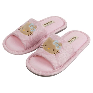 tbh野兽派家居三丽鸥Hello Kitty仿皮革刺绣拖鞋家居鞋夏女士鞋子
