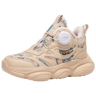 贵人鸟男童加绒保暖棉鞋老爹鞋2025冬季新款女童防滑软底运动鞋子