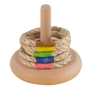 亲子套圈游戏  宝宝投掷叠叠乐麻绳榉木套环蒙氏家庭NIDO手眼协调