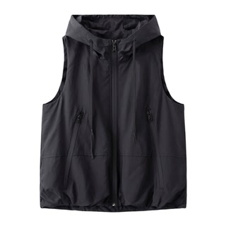 欧货连帽薄冲锋衣马甲背心女春夏新款宽松百搭休闲马夹坎肩外套潮