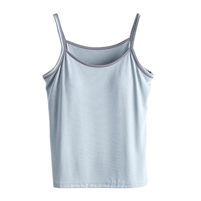 可外穿带胸垫一体吊带睡衣女凉感