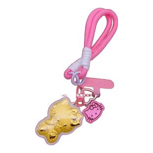 黄金足金HelloKitty猫草莓熊钥匙扣手机链包包挂件送闺蜜生日礼物