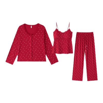 BE莫代尔爱心红色睡衣女轻甜新品